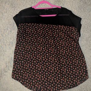 Black and red floral blouse